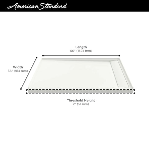 Townsend 60 x 36-Inch Single Threshold Shower Base With Right-Hand Outlet