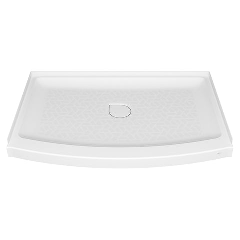 Elevate 48x30-inch Curved Shower Base with Center Drain Outlet