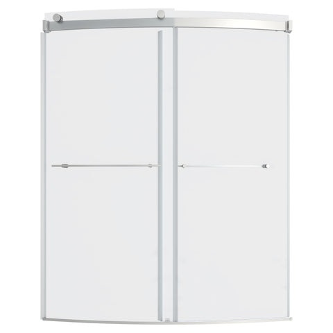Elevate Frameless 60x72-inch Top-Roller Curved Sliding Shower Door
