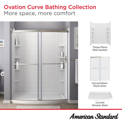 OVATION CURVE 60x72 BARN SHOWER DOOR, BN