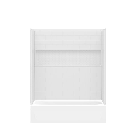 NexTile 6030 Direct-to-Stud Four-Piece Alcove Tub Wall Kit
