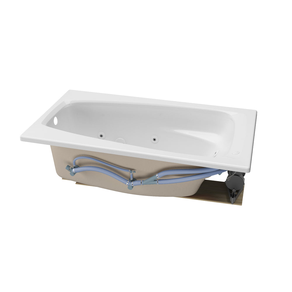 EverClean 60 in. Acrylic Rectangular Drop-In Whirlpool Bathtub