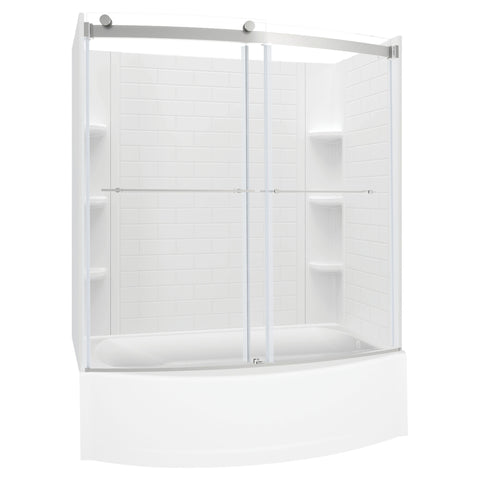 Elevate 60X60-Inch Subway Pattern 3-Piece Tub Surround