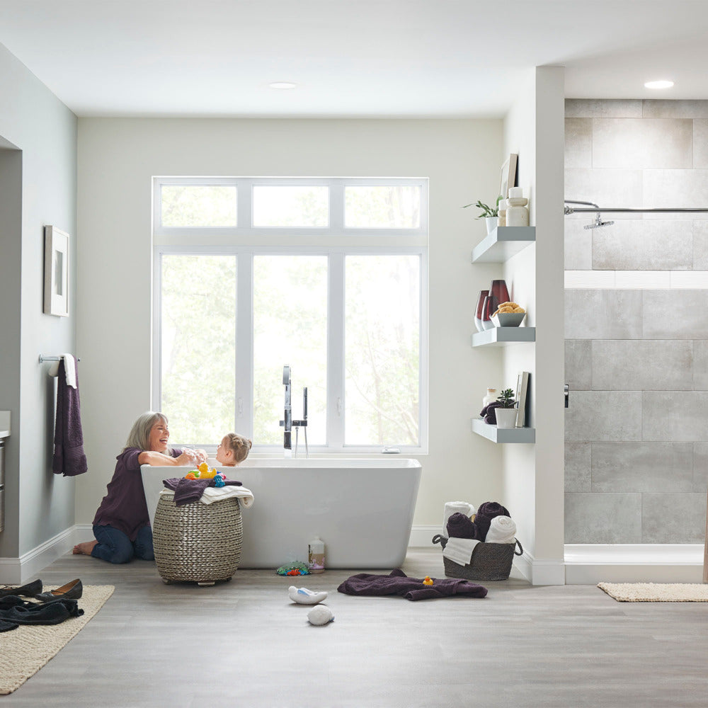 Sedona Loft 63 x 30-Inch Rectangle Freestanding Bathtub Center Drain With Integrated Overflow