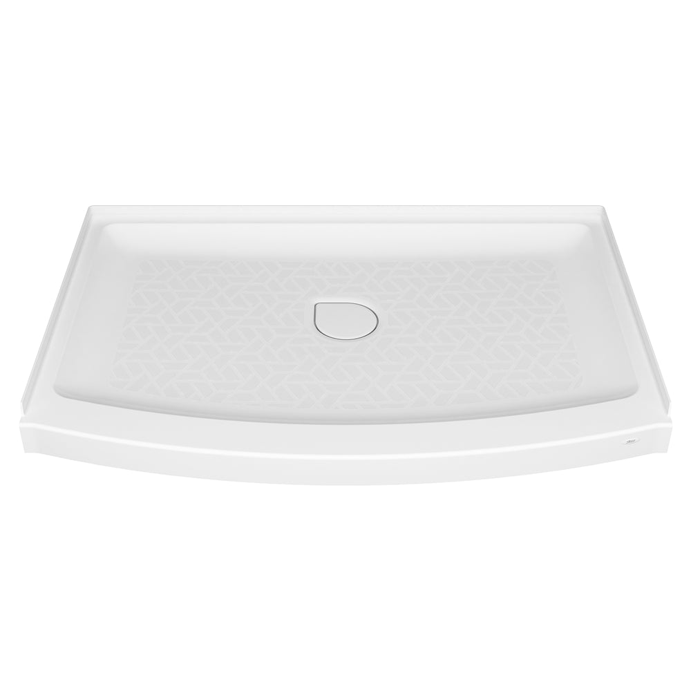 Elevate 48x30-inch Curved Shower Base with Center Drain Outlet
