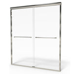Euro 60 x 70-Inch Height Semi-Frameless Sliding Shower Door with Rain Glass