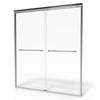 Euro 60 x 70-Inch Height Semi-Frameless Sliding Shower Door with Rain Glass
