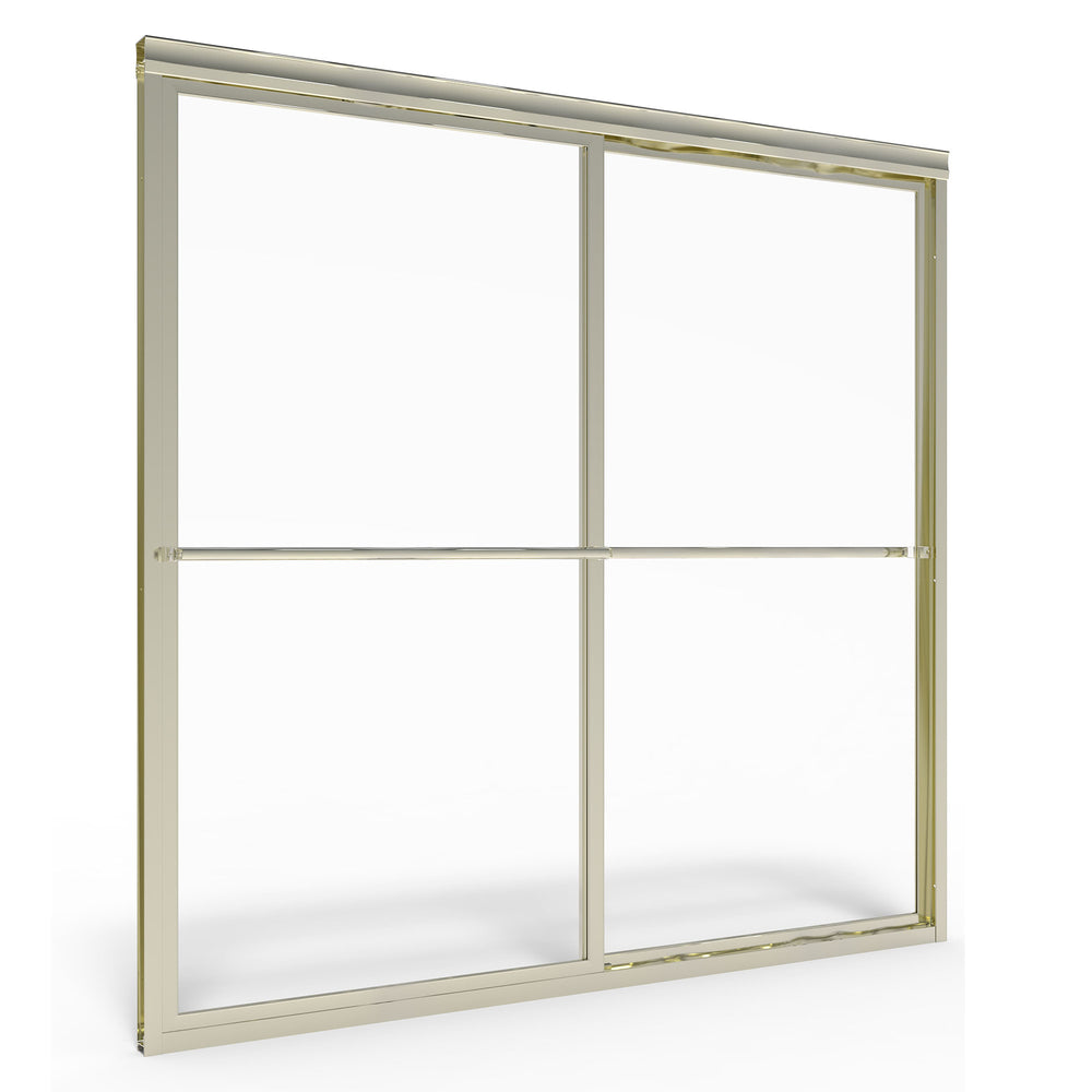 Prestige 60 x 58-1/2-Inch Framed Sliding Tub Door with Rain Glass