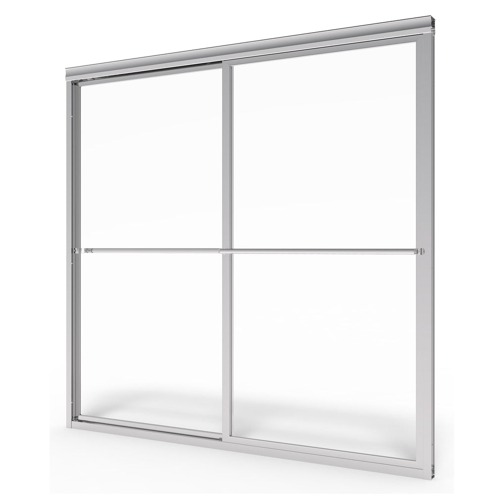 Prestige 60 x 58-1/2-Inch Framed Sliding Tub Door with Rain Glass