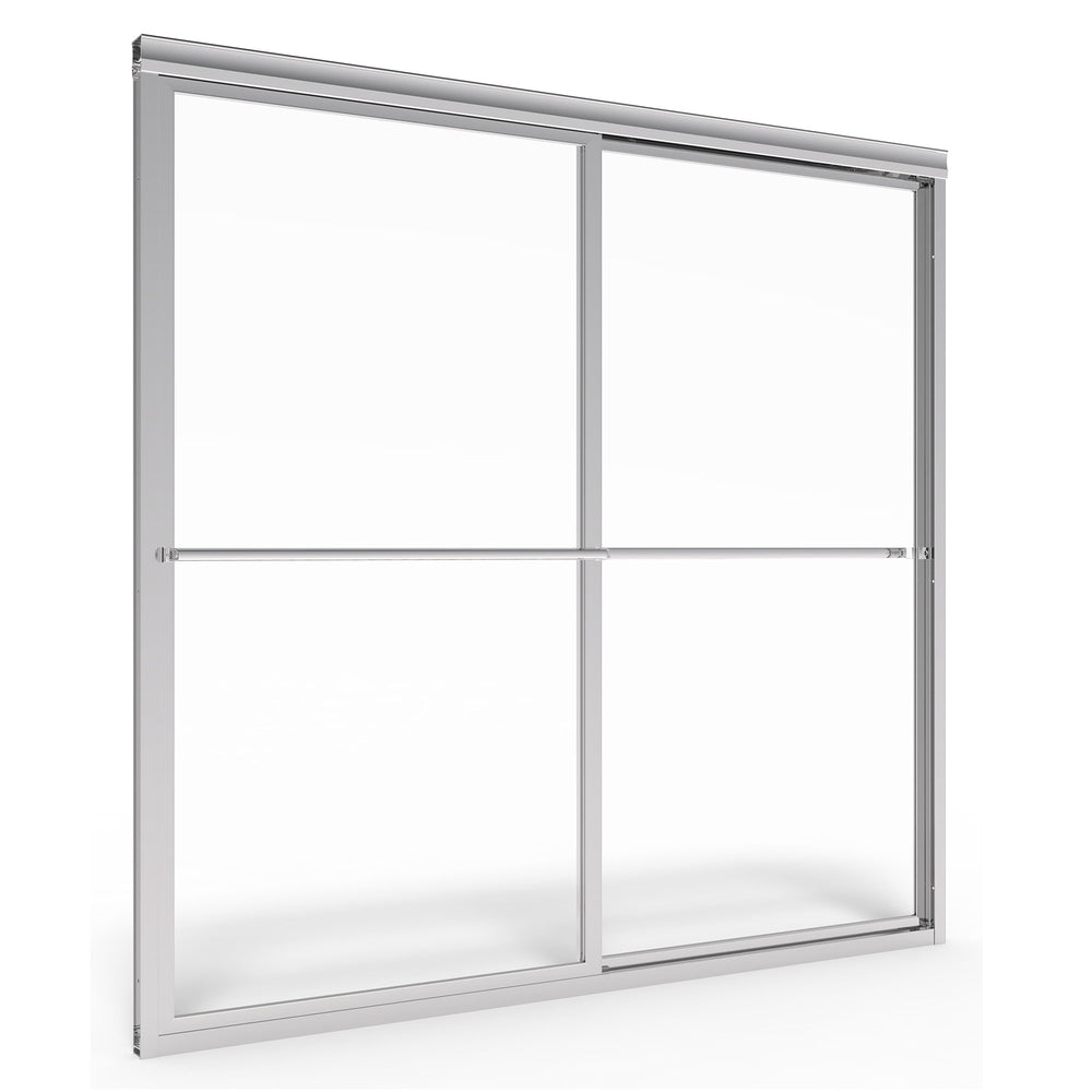 Prestige 60 x 58-1/2-Inch Framed Sliding Tub Door with Rain Glass