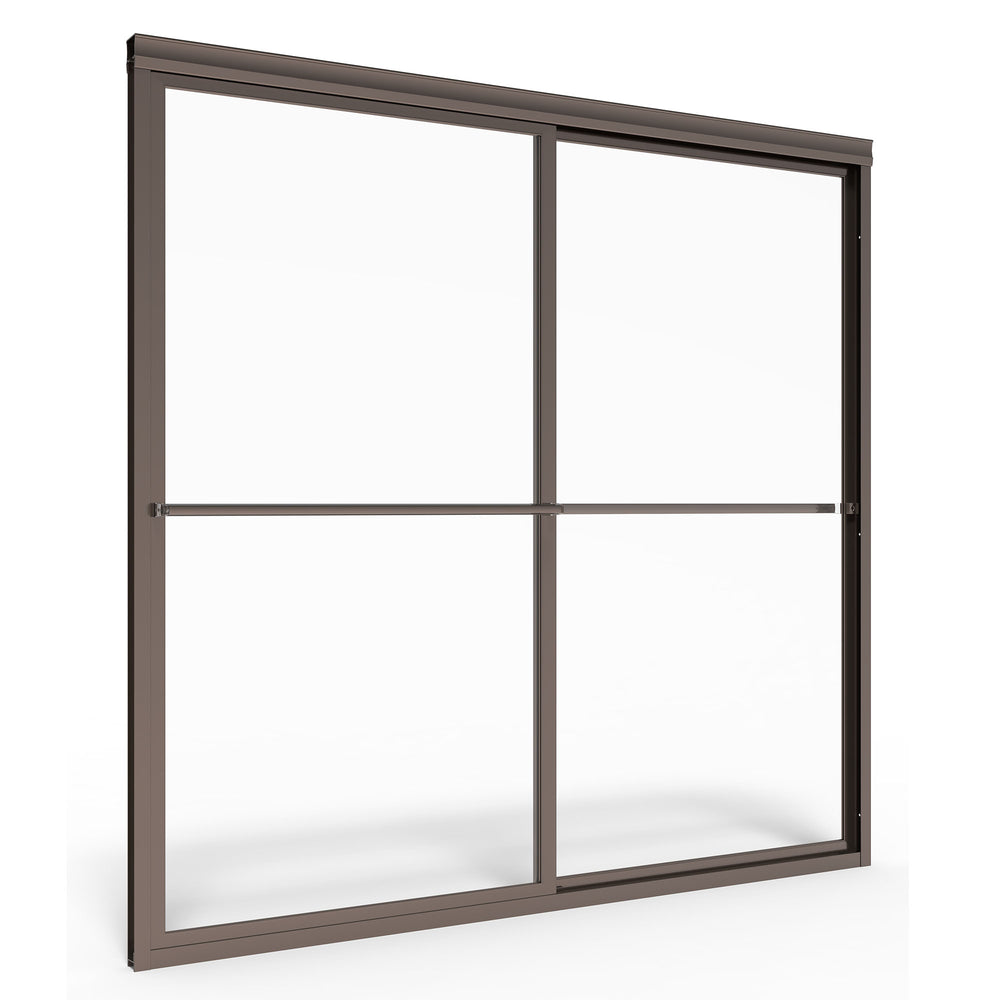 Prestige 60 x 58-1/2-Inch Framed Sliding Tub Door with Rain Glass