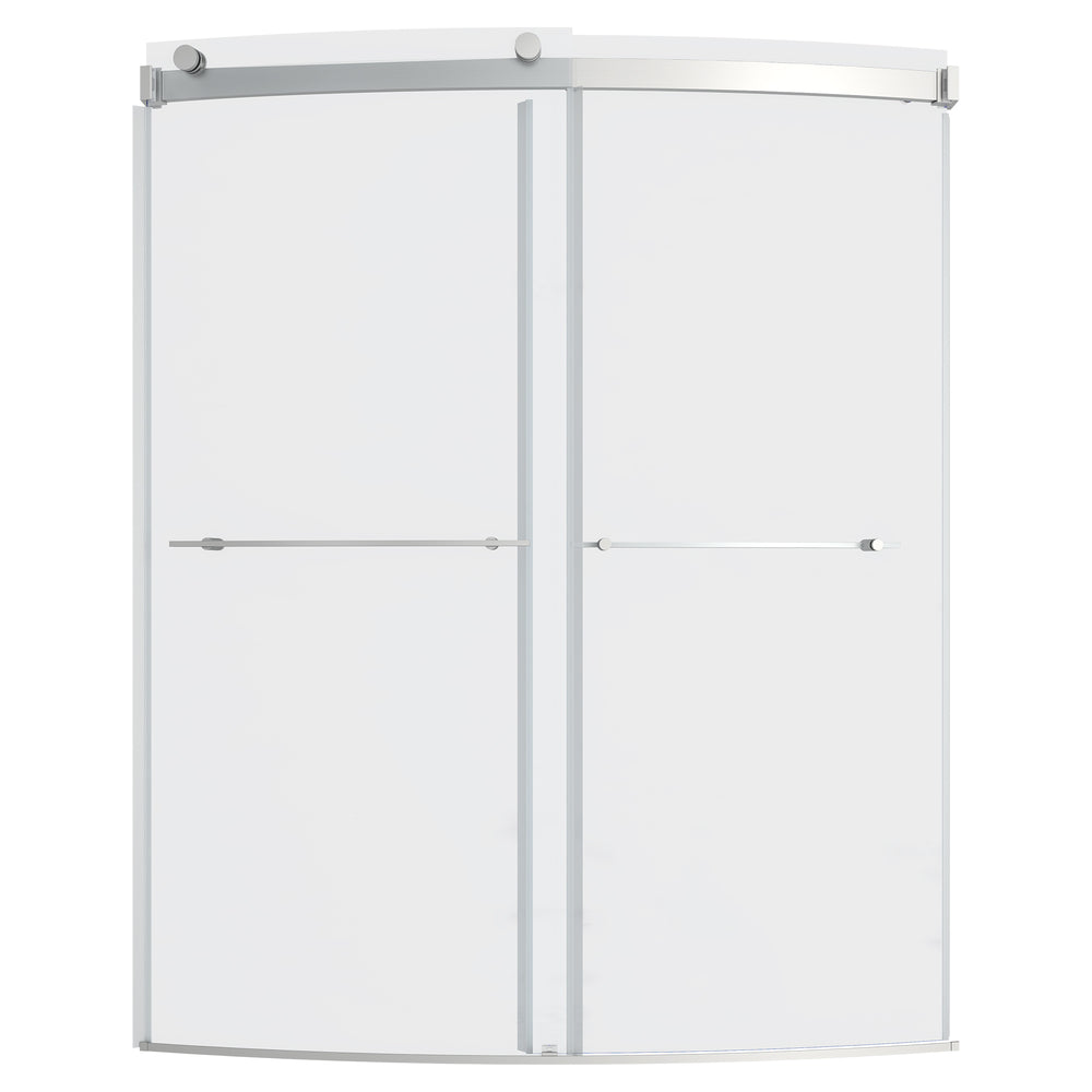 Elevate Frameless 60x72-inch Top-Roller Curved Sliding Shower Door