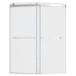 Elevate Frameless 60x72-inch Top-Roller Curved Sliding Shower Door
