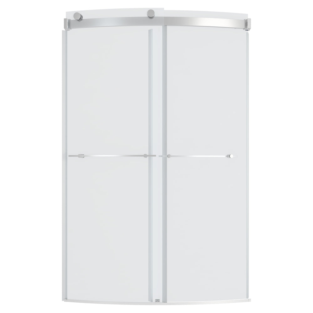 Elevate Frameless 48x72-inch Top-Roller Curved Sliding Shower Door