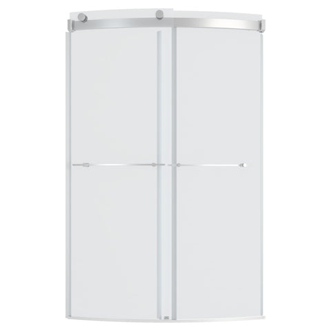 Elevate Frameless 48x72-inch Top-Roller Curved Sliding Shower Door