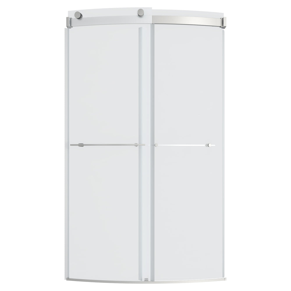 Elevate Frameless 48x72-inch Top-Roller Curved Sliding Shower Door