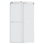 Elevate Frameless 48x72-inch Top-Roller Curved Sliding Shower Door