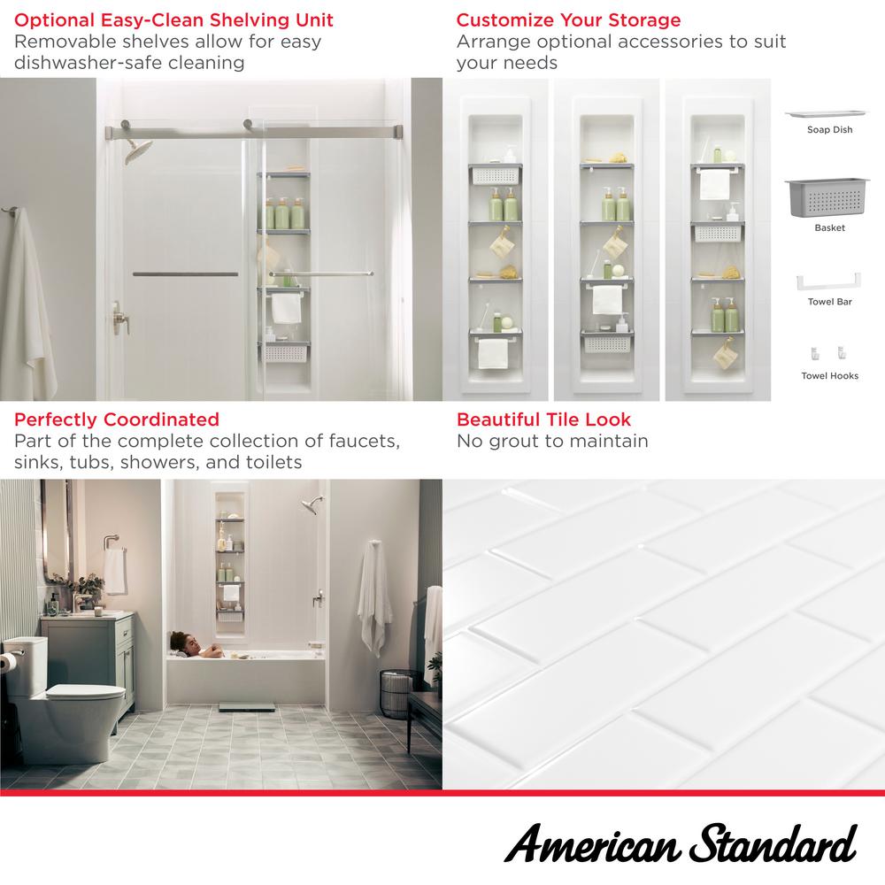 Aspirations 60 X 36 X 72-Inch Vertical Tile Bath Wall Set