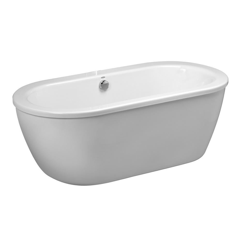 Cadet 66 x 32-Inch Freestanding Bathtub With Drain Chrome Finish