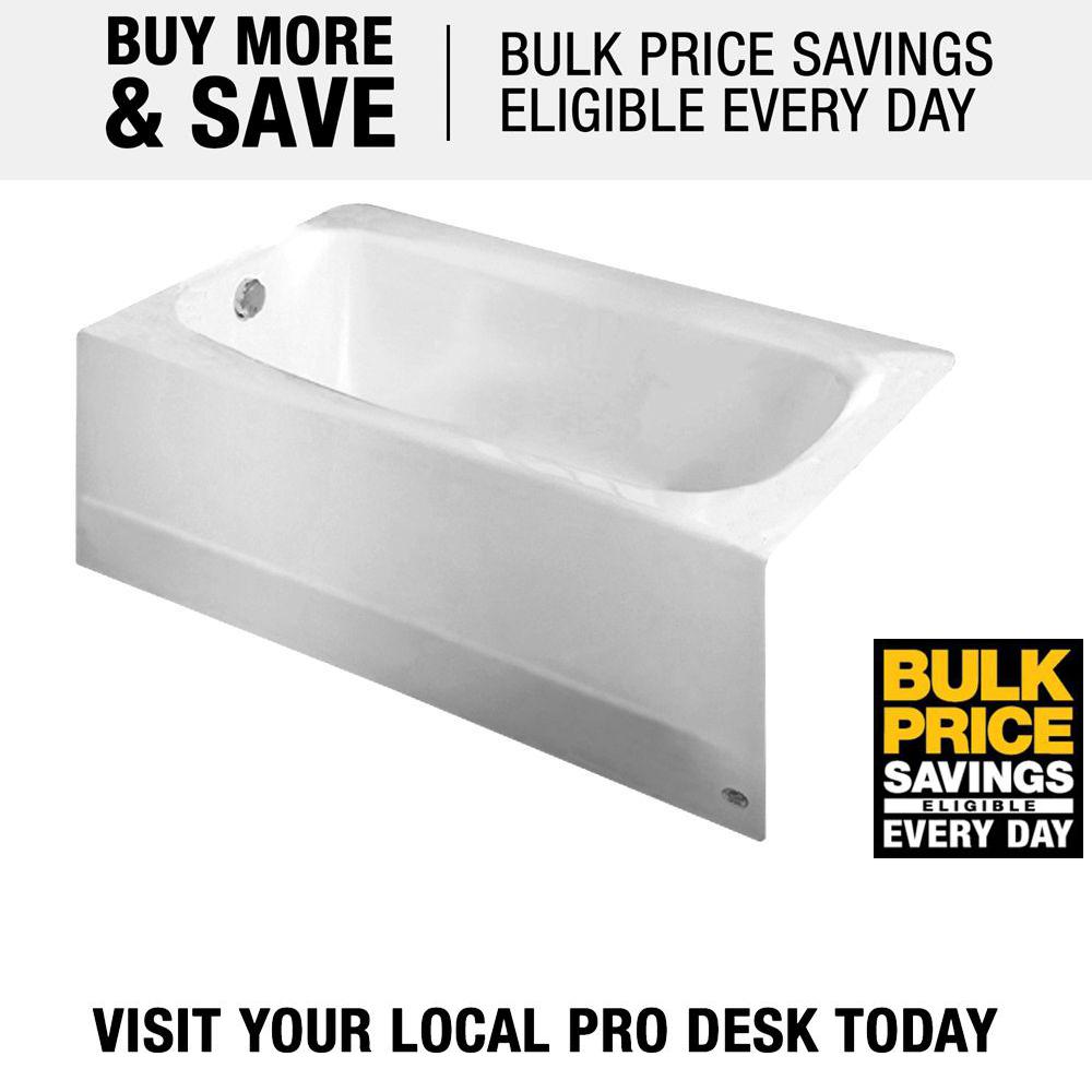 Cambridge® Americast® 60 x 32-Inch Integral Apron Bathtub With Left-Hand Outlet