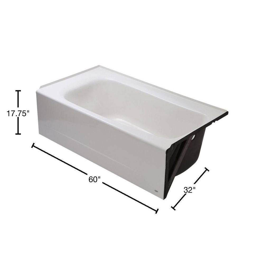 Cambridge® Americast® 60 x 32-Inch Integral Apron Bathtub With Right-Hand Outlet