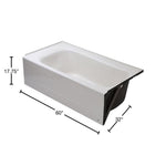 Cambridge® Americast® 60 x 32-Inch Integral Apron Bathtub With Right-Hand Outlet