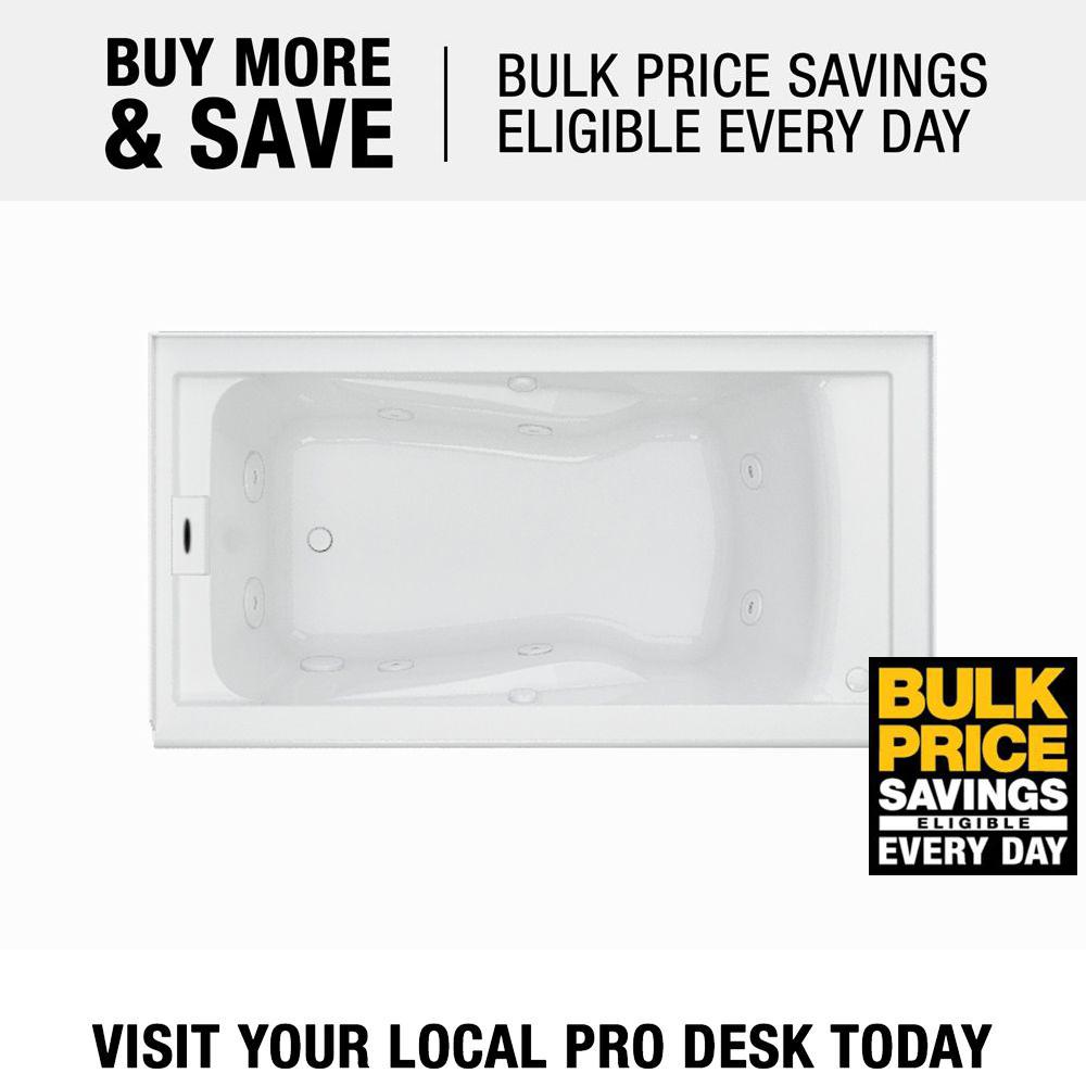 Evolution® 60 x 32-Inch Deep Soak® Integral Apron Bathtub Left-Hand Outlet With EverClean® Hydromassage System