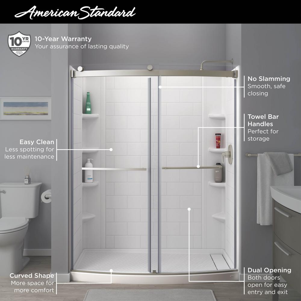 OVATION CURVE 60x72 BARN SHOWER DOOR, BN