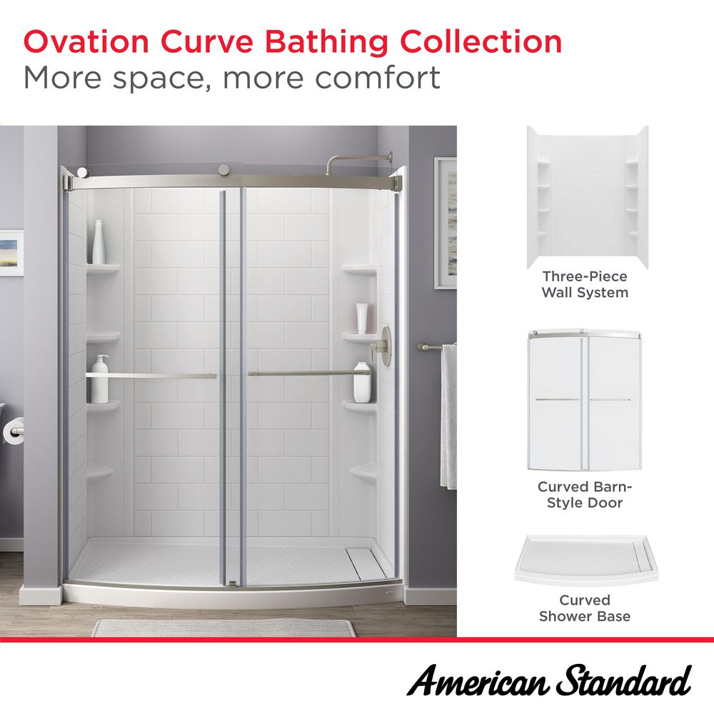 OVATION CURVE 48X72 BARN SHOWER DOOR, BN