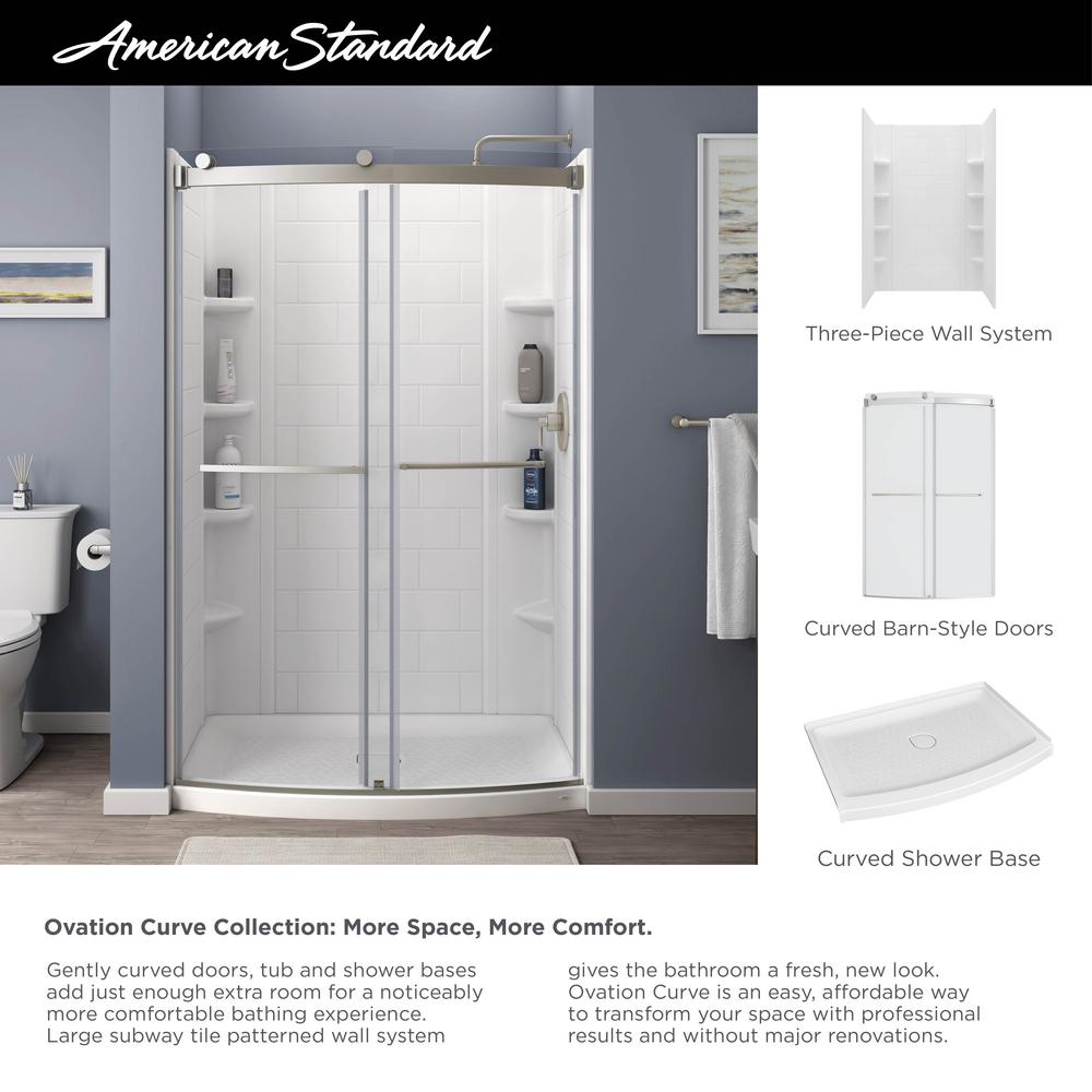 OVATION CURVE 48X72 BARN SHOWER DOOR, BN