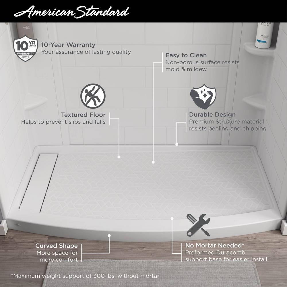 Ovation Curve 60X30-inch Shower Base with Left-hand Outlet