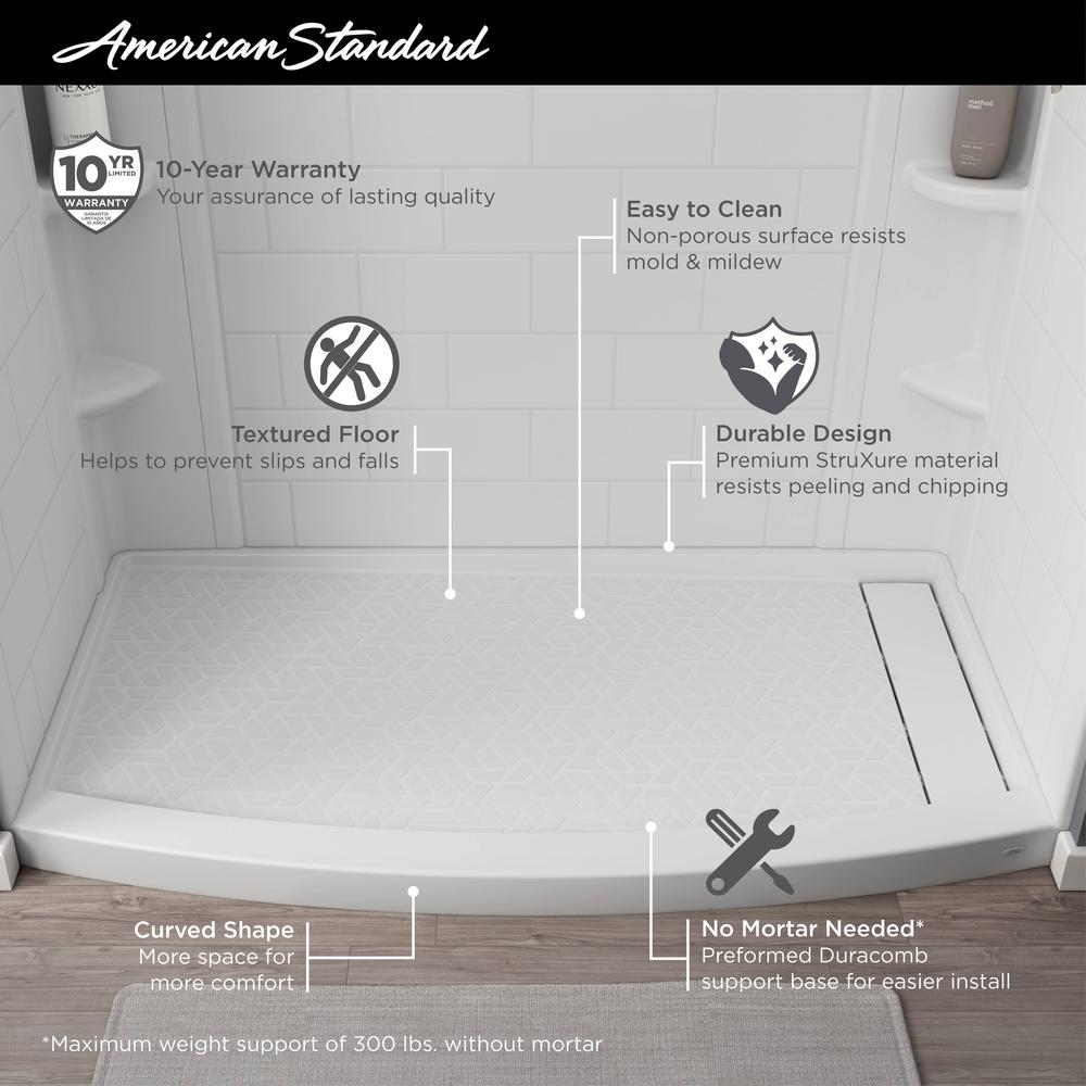 Ovation Curve 60X30-inch Shower Base with Right-hand Outlet