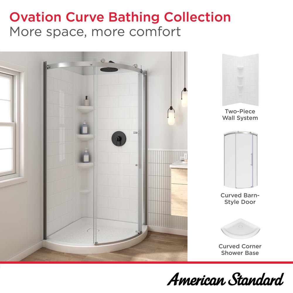 Ovation Curve 36-inch Corner Shower Base with Center Drain Outlet