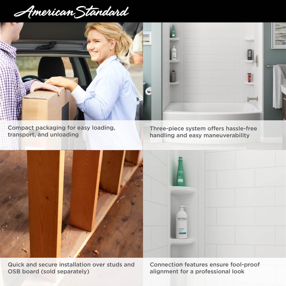 Ovation Curve 60X60 Lg Subway Pattern Tub Walls