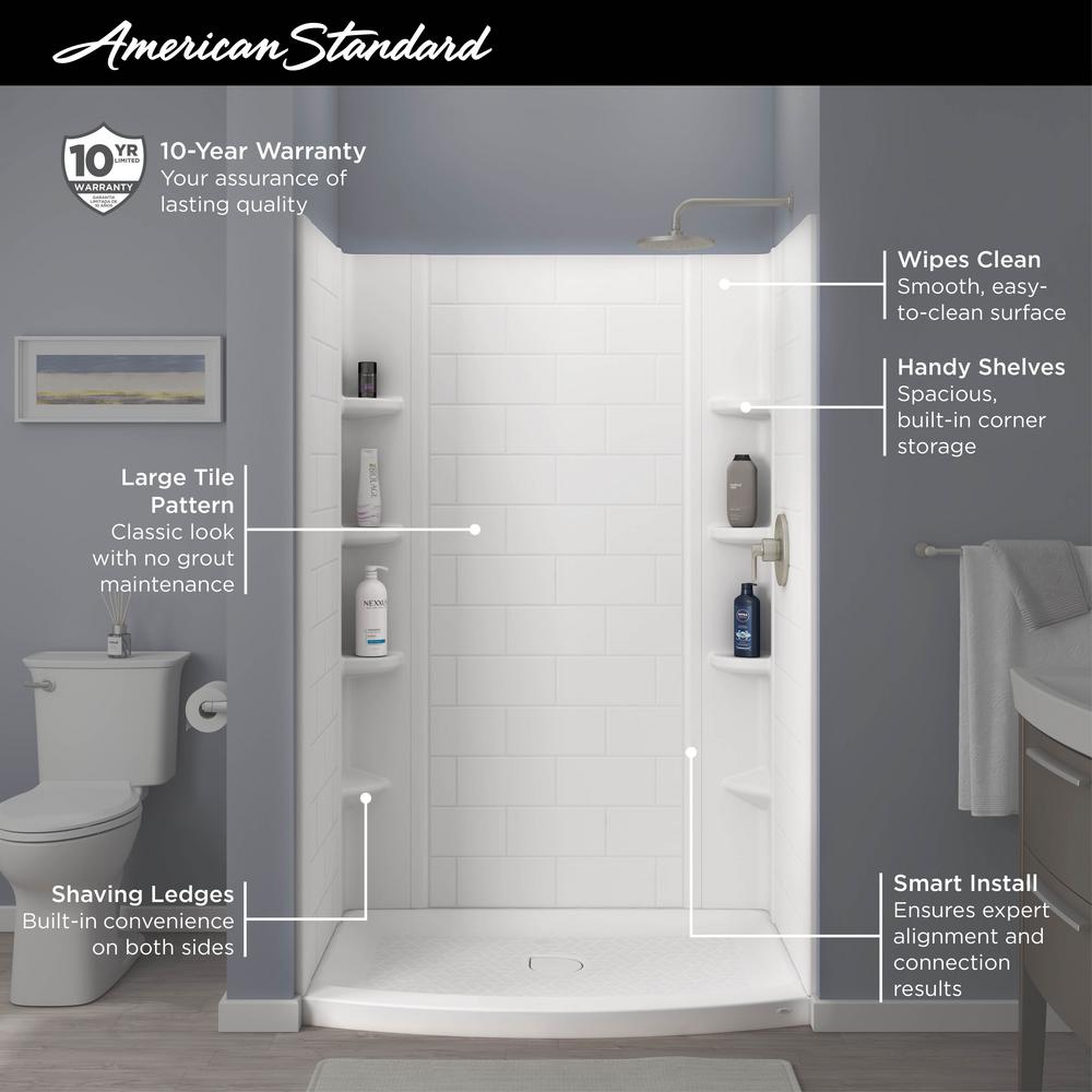 Ovation Curve 48X72 3-Pc Subway Shower Walls