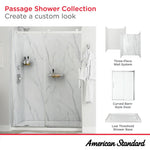 Passage 72-Inch High Semi-Frameless Top-Roller Sliding Shower Door