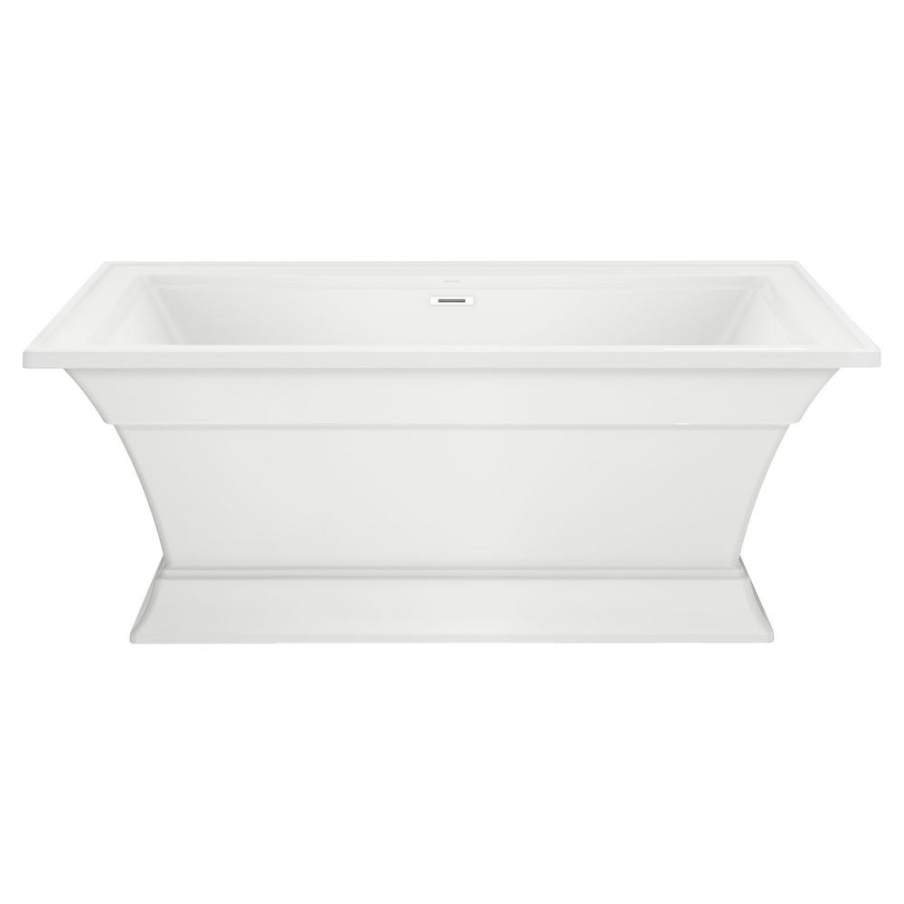 Town Square S 68 x 36-Inch Freestanding Bathtub Center Drain With Integrated Overflow