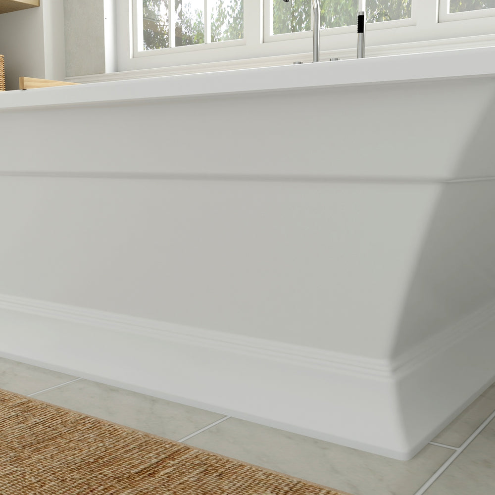 Town Square S 68 x 36-Inch Freestanding Bathtub Center Drain With Integrated Overflow