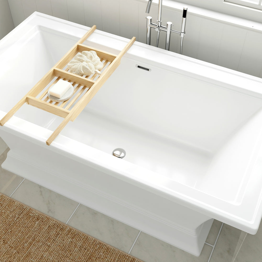Town Square S 68 x 36-Inch Freestanding Bathtub Center Drain With Integrated Overflow