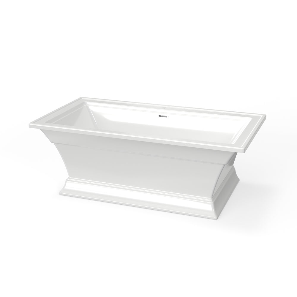 Town Square S 68 x 36-Inch Freestanding Bathtub Center Drain With Integrated Overflow