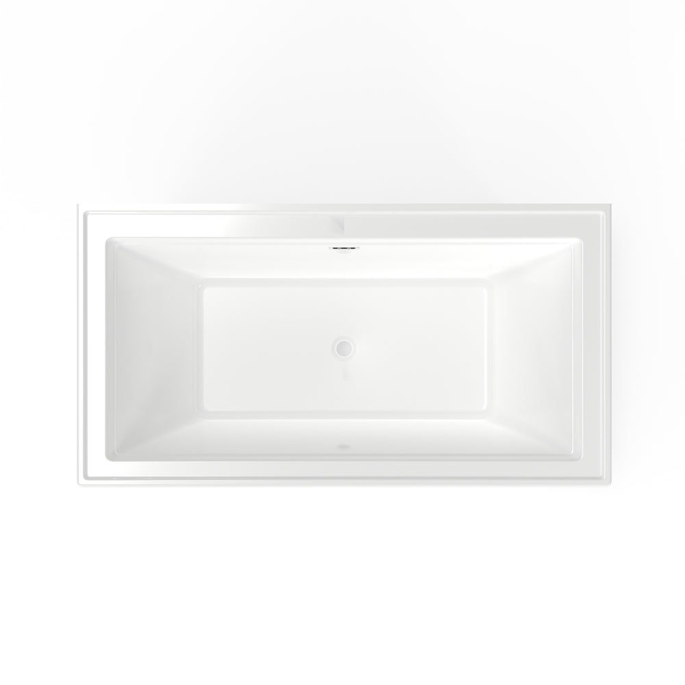 Town Square S 68 x 36-Inch Freestanding Bathtub Center Drain With Integrated Overflow