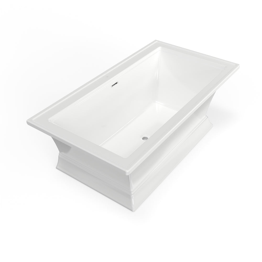 Town Square S 68 x 36-Inch Freestanding Bathtub Center Drain With Integrated Overflow