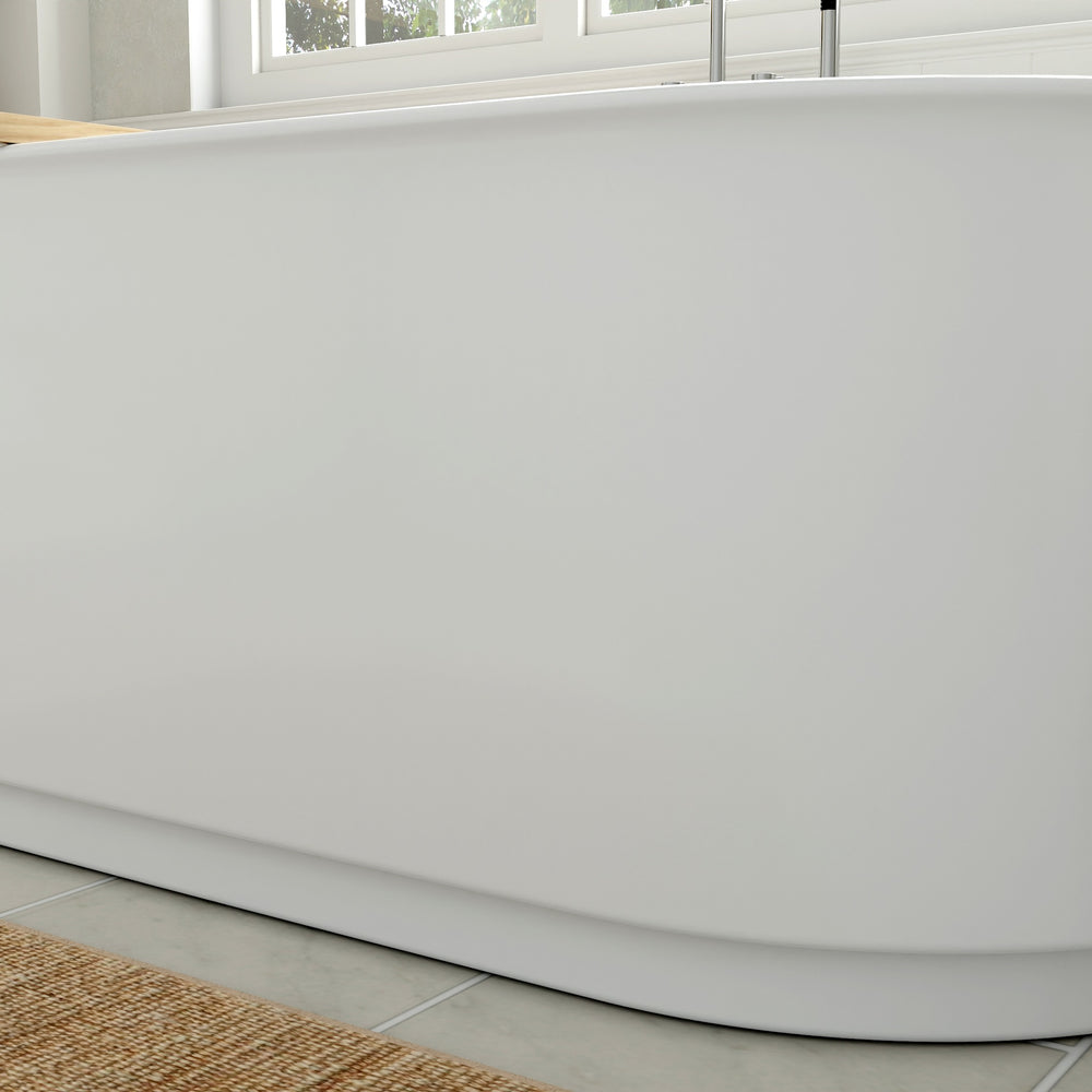 Studio S 68 x 34-Inch Freestanding Bathtub Center Drain With Integrated Overflow