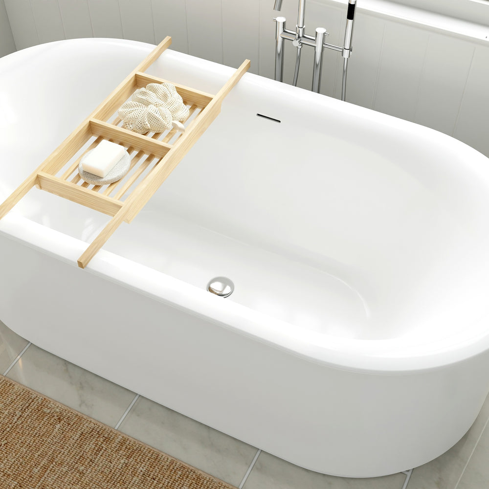 Studio S 68 x 34-Inch Freestanding Bathtub Center Drain With Integrated Overflow