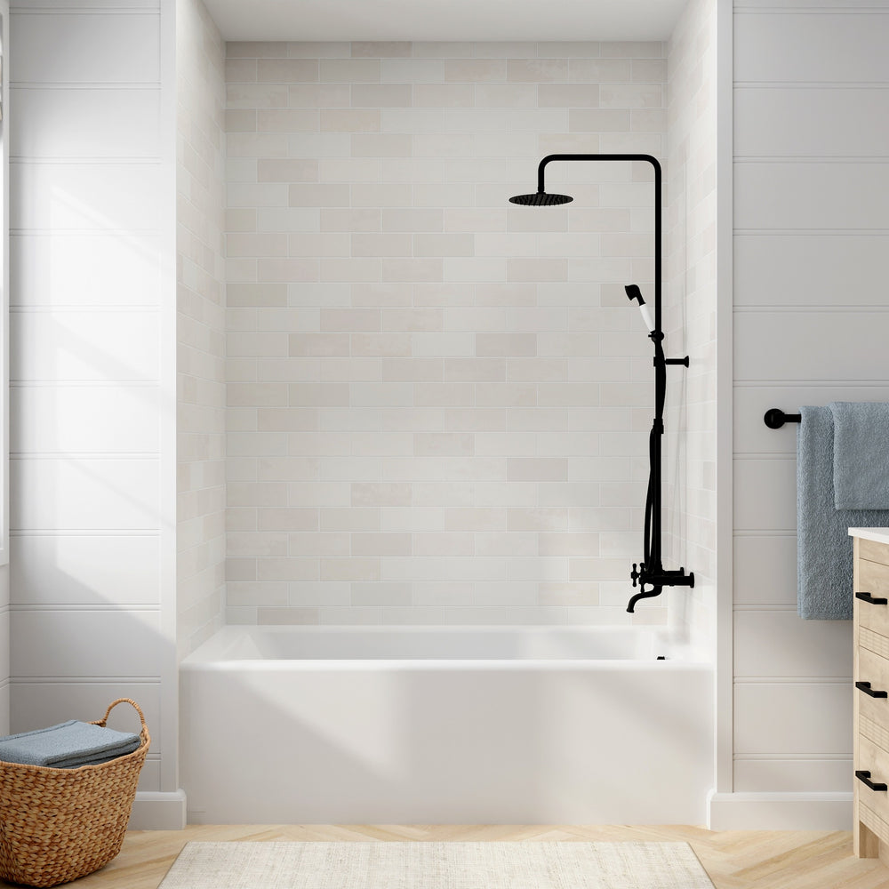 Studio 60 x 32-Inch Integral Apron Bathtub Above Floor Rough With Right-Hand Outlet