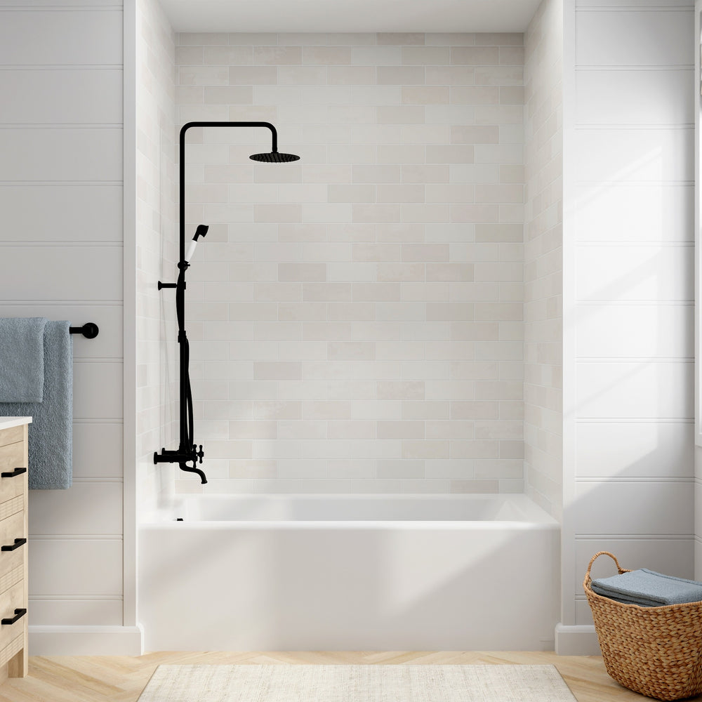 Studio 60 x 32-Inch Integral Apron Bathtub Above Floor Rough With Left-Hand Outlet