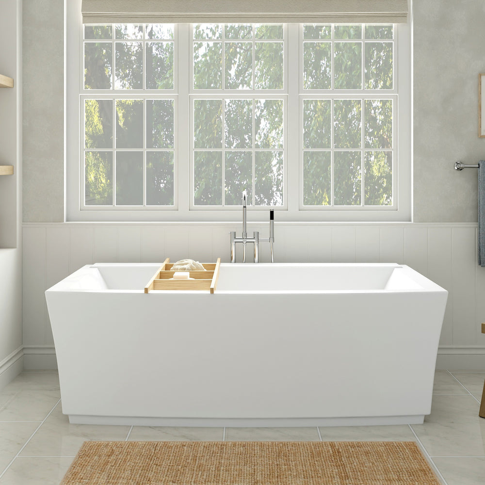 Townsend 68 x 36-Inch Freestanding Bathtub Center Drain With Integrated Overflow
