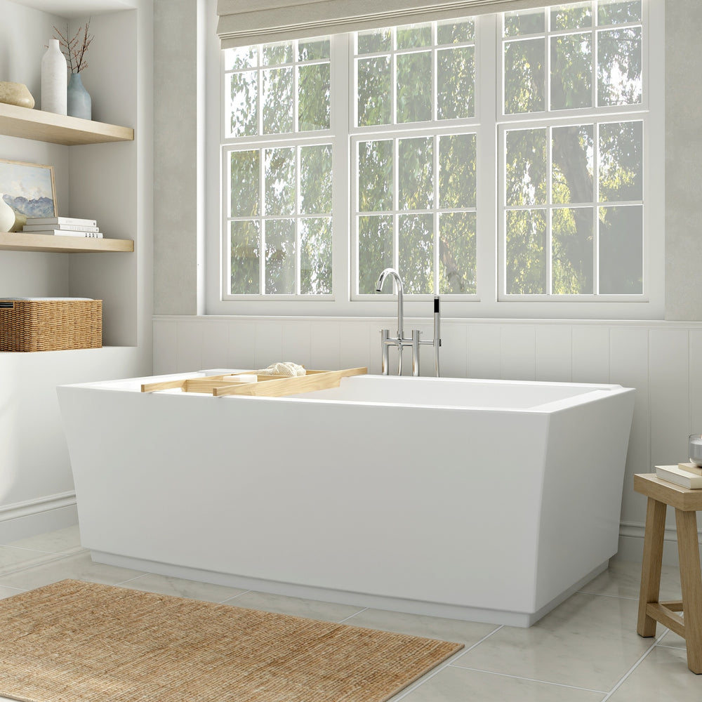 Townsend 68 x 36-Inch Freestanding Bathtub Center Drain With Integrated Overflow