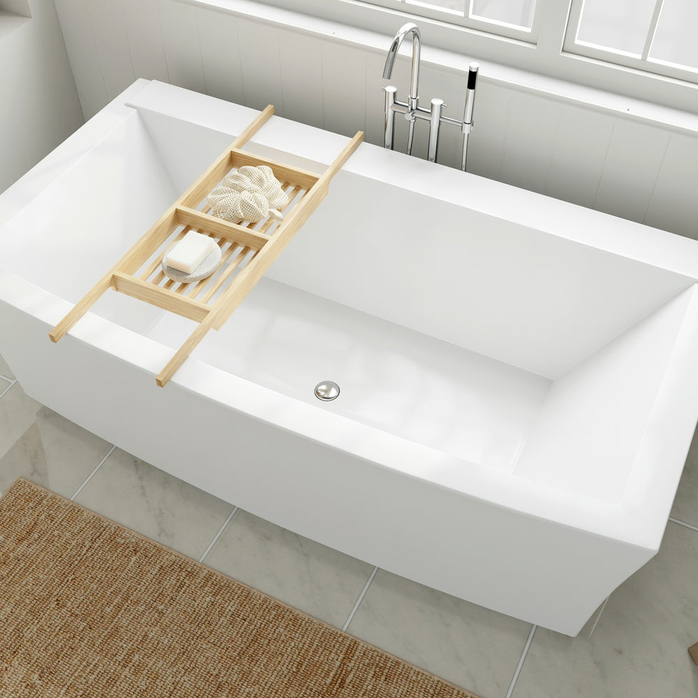 Townsend 68 x 36-Inch Freestanding Bathtub Center Drain With Integrated Overflow