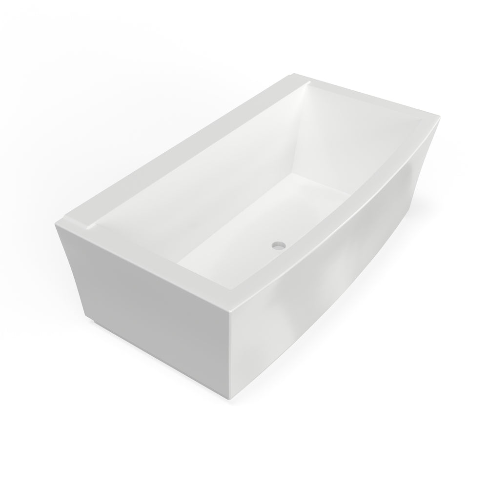 Townsend 68 x 36-Inch Freestanding Bathtub Center Drain With Integrated Overflow